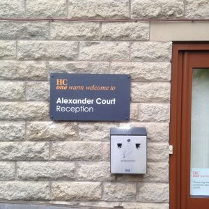 Alexander Court Reception Sign