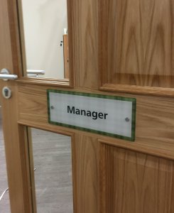Care Home Manager Door Sign