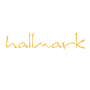 hallmark logo tp signs yellow on white