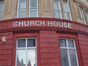 red brick church house sign flat cut
