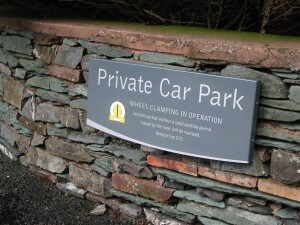 Private Car Park Sign Wall Mounted Example