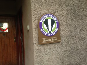 Waddecar Scout Brock base wall sign