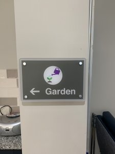 Care Home Directional Sign to Garden