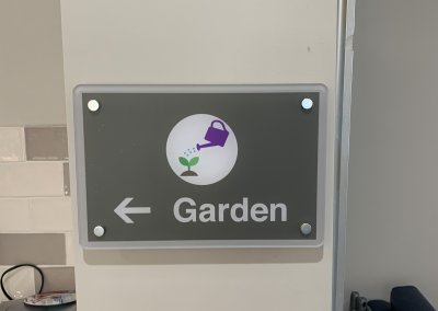 Care Home Directional Sign to Garden
