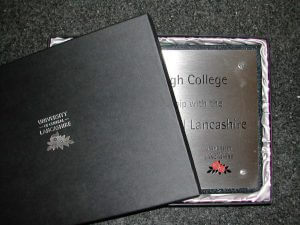 Lancashire University Plaque