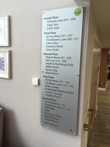 Acrylic Wayfinding Sign in Care Home