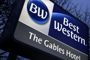 Gables Hotel Post Mounted Sign