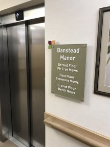 Banstead Manor care home sign