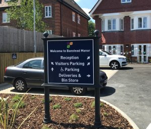 Car park sign Banstead Manor care home